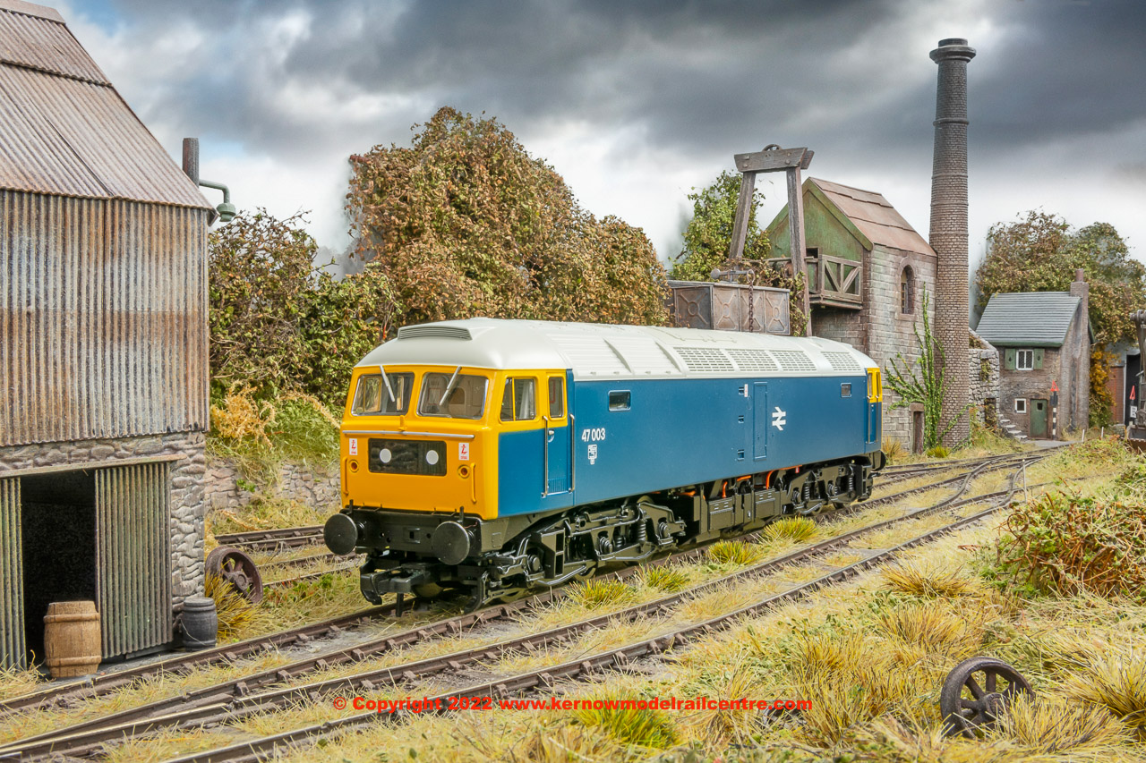 35-411Z Bachmann Class 47/0 Diesel Loco number 47 003 in BR Blue livery with Stratford Silver Roof - Era 7.